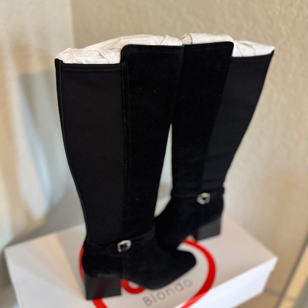 Blondo Twyla Waterproof Knee High Suede Leather Boot, Black, Size 8, NWT - Picture 10 of 17